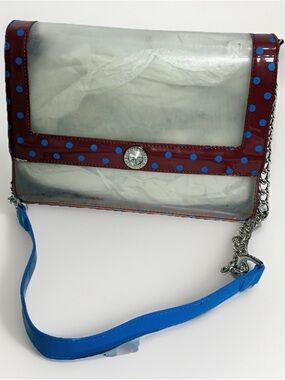 Score GameDay  Clear bag. NWT fr. 2015 NOS Charm Dustbag chain polka dot